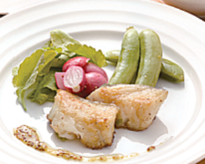 白身魚のムニエル グリル野菜添え